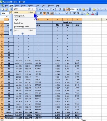Monthly Summary Data in Excel