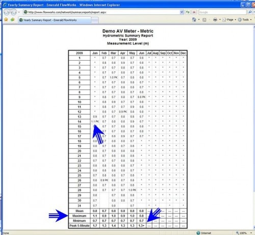 Summary Report Table