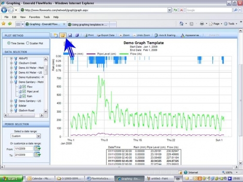 screenshot data graph opening Data graph template: opening