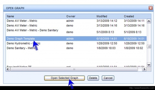 screenshot data graph select Data graph template: selecting