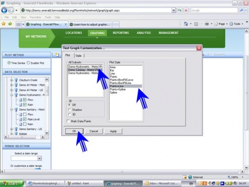 screenshot data points change Data plot method changes to points + line