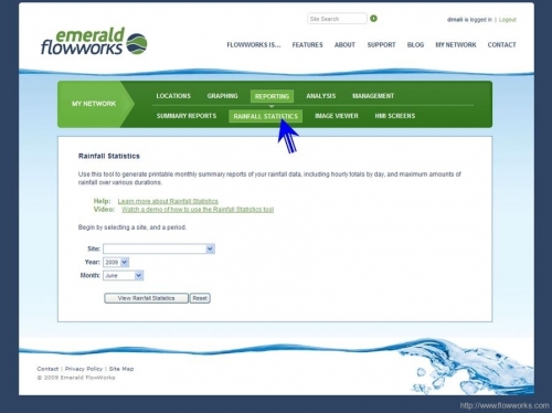 screenshot rainfall statistics tool Rainfall statistics tool