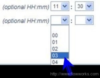 screenshot rainfall time selection IDF time selection